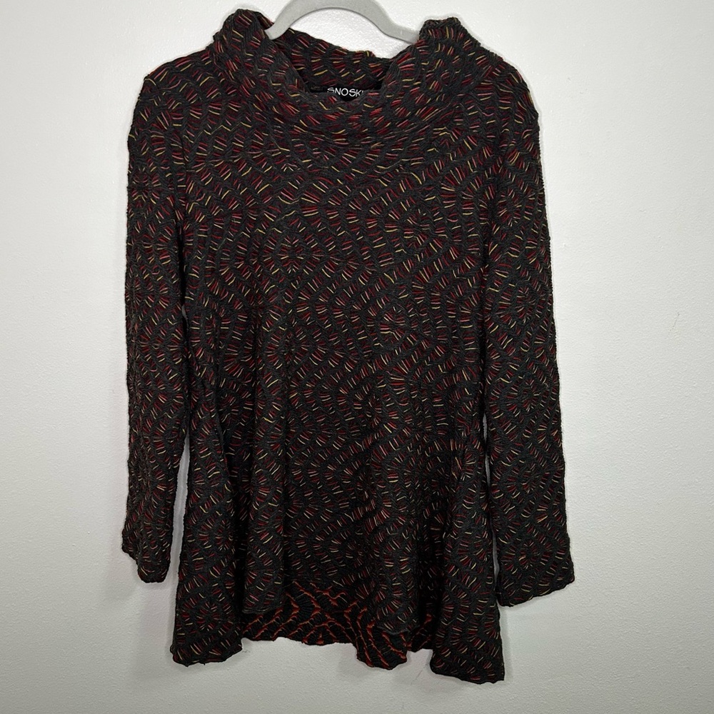 SNO SKINS grey cowlneck long sweater